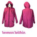 Woman Within  hooded pink trench rain coat size 18-20 Photo 1