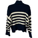 Madewell  Wide Rib Turtleneck Sweater Navy and White Striped Women’s size medium Photo 7