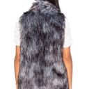 BCBGeneration  Womens Size Medium Faux Fur Vest Gray Lined Open Front Shaggy IL Photo 2