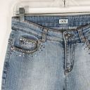 Cache  Size 4 Capri Jeans Cropped Light Blue Rhinestones Cuffed Pockets 1075 Photo 4