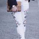 ZARA  Basic women white embroidered Jeans. Size 2 Photo 0