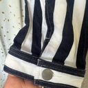 Nanette Lepore  Navy White Striped Denim Jeans Crop Jacket Contemporary Chic S Photo 4