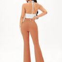 SheIn Burnt Orange Solid Rib Knit Flare Leg Pants Photo 1