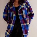 Free People  izzie plaid cargo pocket flannel shirt size X-Large Photo 1