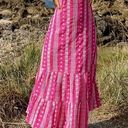 ZARA  maxi dress embroidered Barbie pink halter CUTWORK OPEN BACK MIDI SUMMER Photo 0