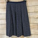 Pendleton silk linen pleated polka dot A-line navy blue skirt women Size 6 Photo 10