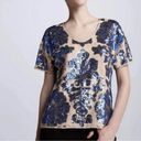 Tracy Reese  Neiman Marcus x Target Tan & Blue Sequin Top Size S Photo 19