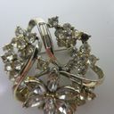 Coro Silver Tone Sparkly Rhinestone Flower Floral Cluster Brooch Pin Vintage Photo 2