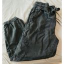 American Eagle Black Cargo High Rise Jogger Pants Pull On Lyocell Size Medium Photo 5