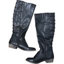 Rampage Ram Inlay Tall Black Vegan Leather Boots Photo 1