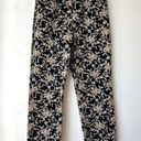 Ralph Lauren Vintage 90s Lauren  Black Tan Floral High Rise Tapered Leg Pants 4 Photo 0