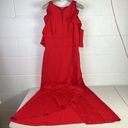Monique Lhuillier RTR ML 
Red Ruffle High Low Gown Sz 12 Wedding open front NYE Photo 3