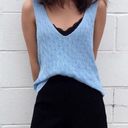 American Apparel  Cable Knit Breezy Blue Tank Top Photo 1