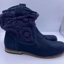 The Sak suede pull-on blue booties crochet stitching detail women Size 6 Photo 9