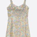 ZARA Mini Floral Ruffle Strap Sweetheart Neckline Colorful summer sun Dress Photo 7