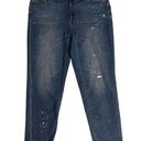 J.Jill  Women’s Paint Splatter Blue Denim Boyfriend‎ Ankle Jeans Size 18 Photo 0