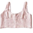 ZARA Tweed Cropped Top Pink Cream Gold Size Medium Photo 0