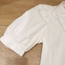 The Vintage Shop NWT! White Vintage Look Puffy Sleeves Crop Top Photo 3