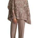 Oleg Cassini  Mother of the Bride Jersey Pantsuit w/ Illusion Detailed Cape 24W Photo 0