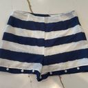 BCBGeneration  Navy Blue and White Stripe Silky Shorts Size 2 Photo 1