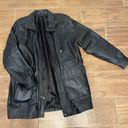 Genuine Leather Trench Coat Black Size L Photo 0