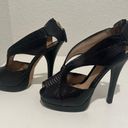 Fendi  Crazy In Love Black Snakeskin Platform High Heel Sandals Size 37.5 Photo 5