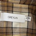 Anthropologie Greylin Open Blazer Womens Small Gold Shimmer Plaid Academia Photo 7