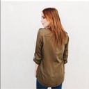 Carly Jean Los Angeles  Portland Shirt Jacket Olive Army Green Button Down Medium Photo 4