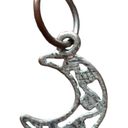 The Moon Silver Toned Scrolling Half Charm Pendant Photo 3