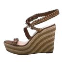 Brian Atwood  Shoes Leather Braided Espadrille Wedges Size Women's 6.5 (37) Photo 3