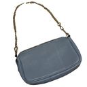 Vera Pelle Made in Italy Pebbled Leather Baby Blue Gold Chain Shoulder Bag Purse Photo 0