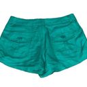 Esley  Emerald Green Cuffed Linen Blend Shorts Pockets Button & Zip Shorts Small Photo 7