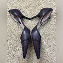 Anne Klein  Purple & Black Ankle Strap Pointed Toe Stiletto Pump Sz 11 Photo 1