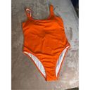 PINK - Victoria's Secret Victoria Secret Pink Scoop One Piece Swimsuit Medium Orange Solid Photo 1