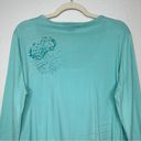 Style & Co NWT  Green Embroidered Henley 3/4 Sleeves Top Photo 7