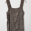 Pleione [] Leopard Print Ruffled Sleeveless Square Neck Tank Top NWT Sz Medium M Photo 0