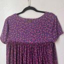 Matilda Jane  purple floral layered shirt sleeve top size M Photo 5