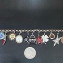 Sterling Silver Vintage 925  12 Charms Bracelet Photo 10