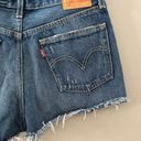 Levi's LEVI’S 501 Revolve Button Fly Dark Wash Distressed Cut Off Jean Shorts Size 29 Photo 11