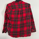 Old Navy  Red Plaid Flannel Button Down Long Sleeve Shirt Casual Comfy XL Photo 3