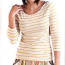 Matilda Jane  It’s A Wonderful Parade Boatneck Tee Yellow Striped Sunny‎ Medium Photo 1