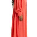 Kimberly  Goldson Lesli Clip Dot Long Sleeve Maxi Dress Women's Small Coral NWOT Photo 7