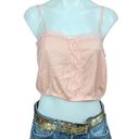 Nordstrom Pink Crop Cami Top SMALL Lingerie Pastel Lace Coquette  Camisole NEW Photo 1