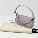 NWT By Far Rachel Mini Lilac Circular Crocodile Croc Embossed Leather Small Bag Photo 3