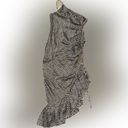 Cinq à Sept NWOT  Christel One Shoulder 100% Silk Dress Black White Ruched sz 4 Photo 2