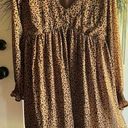 Kori  America Pink Blush Taupe Leopard Print Chiffon Maternity Dress Photo 0