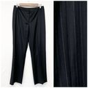 Lafayette 148 Petite 6P Dark Academia Wool Trousers Gray Pinstripe Mid Rise Photo 1