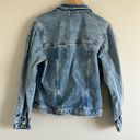 River Island Distressed Denim Jacket 100% Cotton Size 10 Photo 8