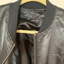 Love Tree Black Satin Lattice Bomber Jacket Photo 6