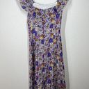 WAYF  Floral Linen Midi Dress Small S Ruffled Purple Photo 4